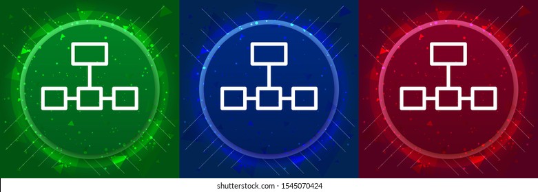 Network connections icon isolated on elegant modern design abstract buttons set illustration