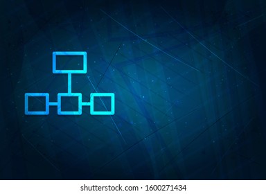 Network connections icon isolated on futuristic digital abstract blue background