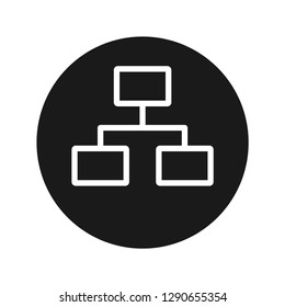 Network connections icon vector illustration design isolated on flat black round button