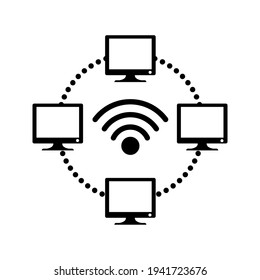 Network connections icon vector. Internet illustration sign. net symbol or logo.