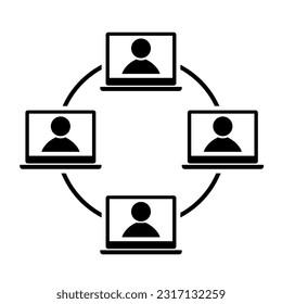 Symbol für Netzwerkverbindungen, Vektorgrafik. Internet-Illustrationszeichen. Netzzeichen oder -logo.