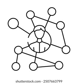 Conexiones de red Icono de línea Vector. señal de conexiones de red. símbolo de contorno aislado Ilustración negra