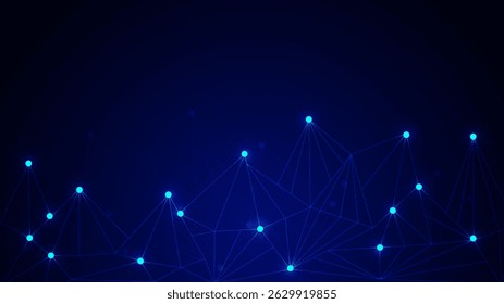 Uma rede de conexões na Internet que consiste em elementos geométricos interconectados.