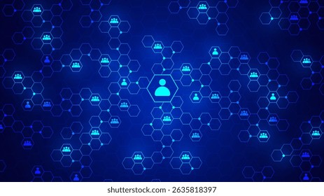 Una red de conexiones en Internet que consiste en Elementos geométricos interconectados.