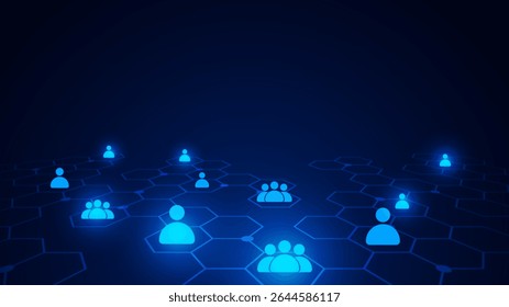 Una red de conexiones en Internet que consiste en Elementos geométricos interconectados.