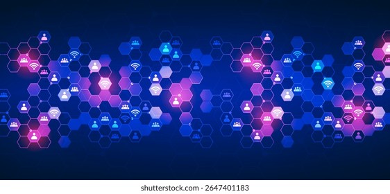 A network of connections on the Internet that consists of interconnected geometric elements.