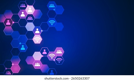 Ein Netzwerk von Verbindungen im Internet, das aus miteinander verbundenen geometrischen Elementen besteht.