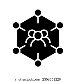 network of connections uniting groups of people. Vector illustration on white background.