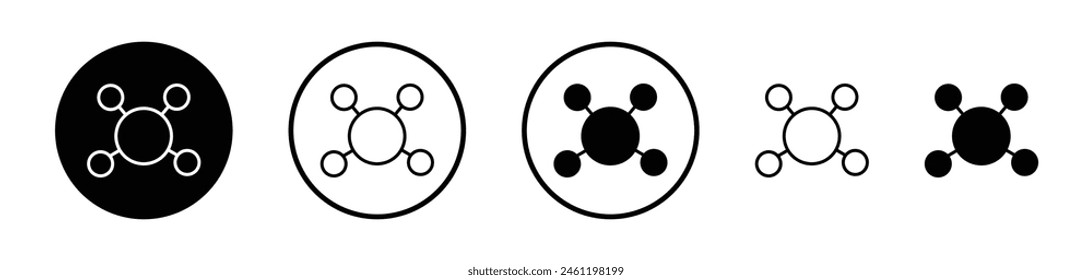 Network Connectivity Icon Set. Network Distribution Pictogram. Team Linkage Symbol. Central Data Network Representation. Network Hub Emblem.