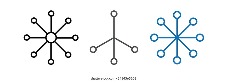 Network Connectivity Icon Set. Network Distribution Pictogram. Team Linkage Symbol. Central Data Network Representation. Network Hub Emblem. Connection icon. Eps 10.