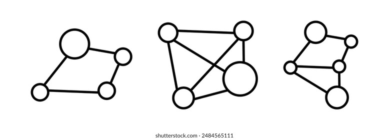 Network Connectivity Icon Set. Network Distribution Pictogram. Team Linkage Symbol. Central Data Network Representation. Network Hub Emblem. Connection icon. Eps 10.