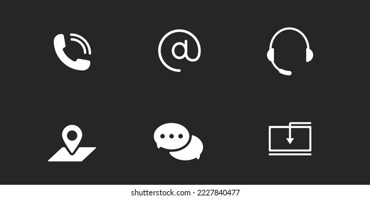 Network and contacts icons set. Global telephone discussion with social networks and instant messengers for permanent vector communication