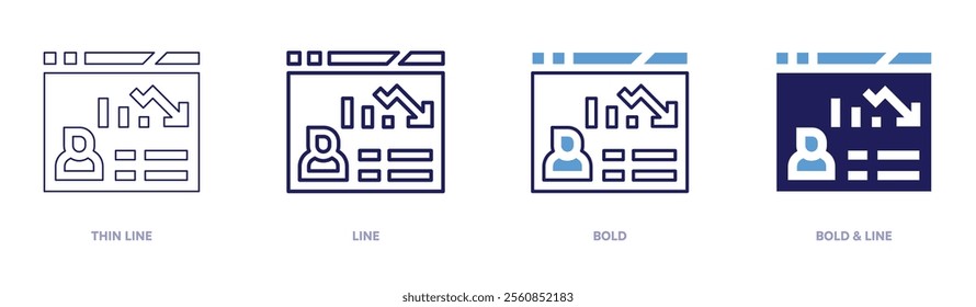 Network course icon in 4 different styles. Thin Line, Line, Bold, and Bold Line. Duotone style. Editable stroke.