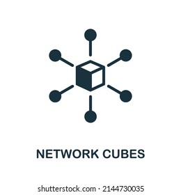 Network Cubes flat icon. Colored element sign from internet security collection. Flat Network Cubes icon sign for web design, infographics and more.