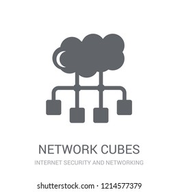 network Cubes icon. Trendy network Cubes logo concept on white background from Internet Security and Networking collection. Suitable for use on web apps, mobile apps and print media.