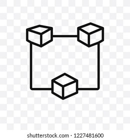 network Cubes vector linear icon isolated on transparent background, network Cubes transparency concept can be used for web and mobile