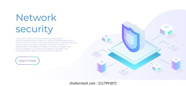 Network data security isometric vector illustration. Data Saving concept. Secure bank transaction with password verification via internet.