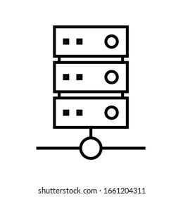 Network data server line icon, concept sign, outline vector illustration, linear symbol.