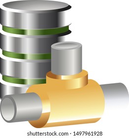 Network database connection. Vector Icon.