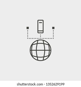 Network, database, outline, icon. Web Development Vector Icon. Element of simple symbol for websites, web design, mobile app, infographics. Line symbol for website design