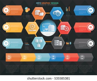 
network and database server info graphic design on clean background,vector