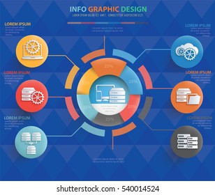 
network and database server info graphic design on clean background,vector