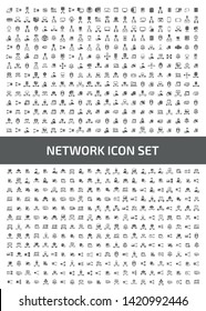 Network and database vector icon set design