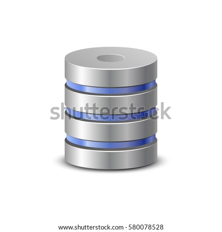 Network databases, disc with progress bar. Highly detailed vector icon of computer disk. Backup concept