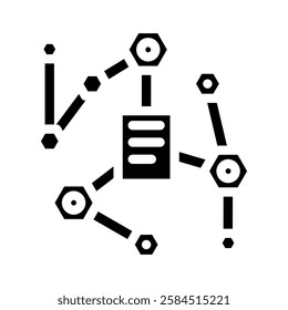 network decentralized application glyph icon vector. network decentralized application sign. isolated symbol illustration