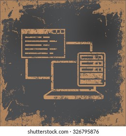 Network design on old paper background, vector