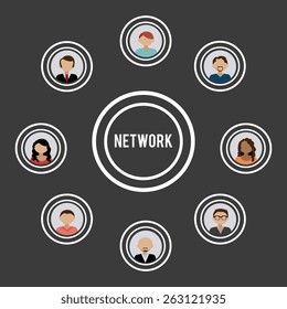 Network design over white background, vector illustration.