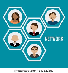 Network design over white background, vector illustration.