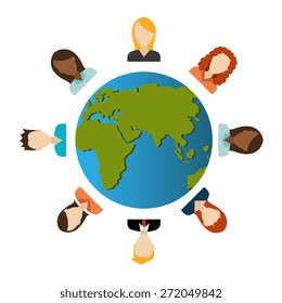 Network design over white background, vector illustration.