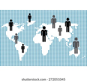 Network design over white background, vector illustration.