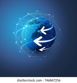 Network Design Template with Earth Globe