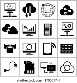 Similar Images, Stock Photos & Vectors of network device icons, black