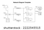 Network device icons and network diagram example illustration