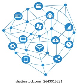  Network Diagram of Digital Connections. This transparent PNG image is perfect for clipart, stickers, posters and presentations. Our high-quality Network Diagram, Interconnected Graphic, Network Map.