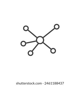 Network Diagram Icon Set. Distribution Network Pictogram. Collaborative Network Sign. Central Internet Connection Symbol.