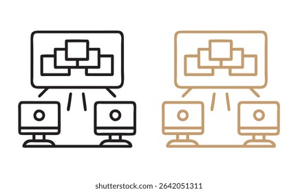 Network diagram showing computer network connection and data flow visualization concept design.