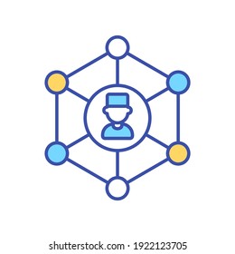 Network Of Doctors RGB Color Icon. Online Clinical Help For Patients. Remote Access To GP Doctor. Hospital Professional. Communication For Electronic Healthcare Service. Isolated Vector Illustration