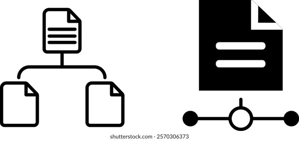 "Network Document Icon Representing Digital File Sharing, Online Collaboration, and Data Management"