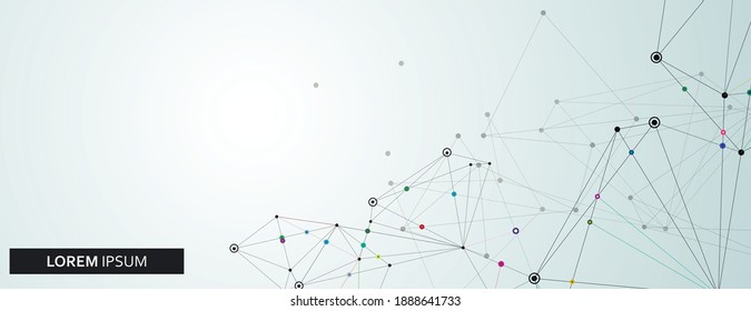 Network, dot, line background. Wireless connection futuristic concept. Gray background