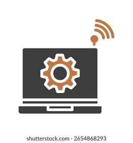 Color dual de la red, mini icono de la ilustración. uso para el concepto moderno, impresión, UI, kit de UX, Web y desarrollo del App. Vector relacionado con el trabajo a distancia, trabajo desde casa.