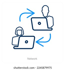 Network and duties icon concept