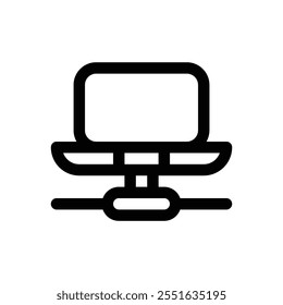 Network. Editable stroke vector icon on white background.
