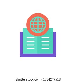 network education icon flat color design. isolated on white background