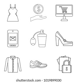 Network education icons set. Outline set of 9 network education vector icons for web isolated on white background
