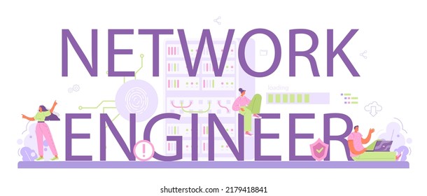 Network Engineer Typographic Header Specialist Setting Stock Vector ...