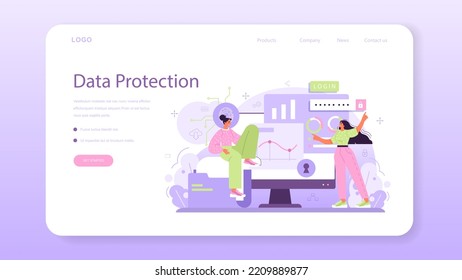 Network engineer web banner or landing page. Specialist setting up, developing and maintaining computer networks. Administrator working in data center. Flat vector illustration